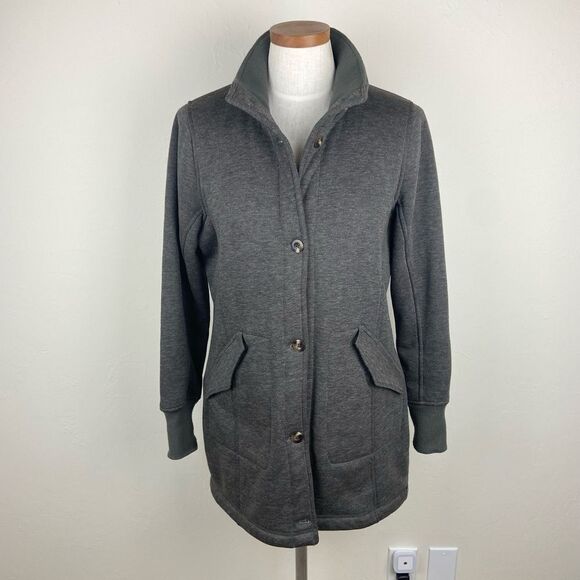 Woolrich Alpine Wool Fleece Long Coat - Gray - Picture 1 of 6